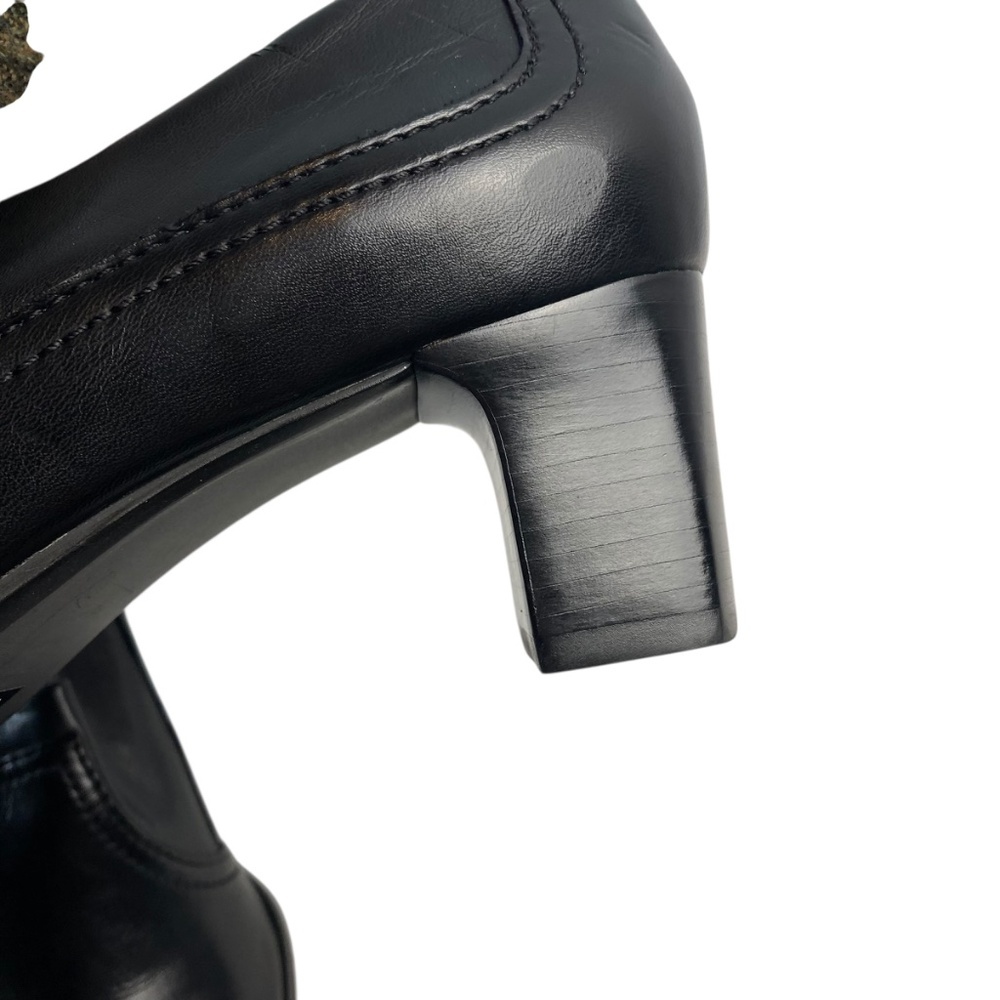 FRANCO SARTO Faux Leather Square Toe Slip-On Block Heel Booties in Black Size 8 - Picture 9 of 11